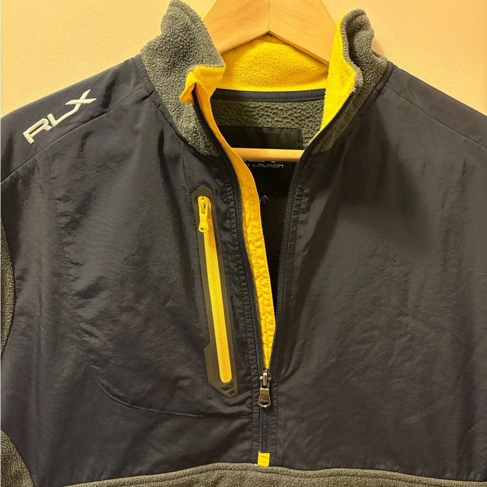 RLX Ralph Lauren Navy and Gray Quarter Zip Fleece M - Picture 3 of 8